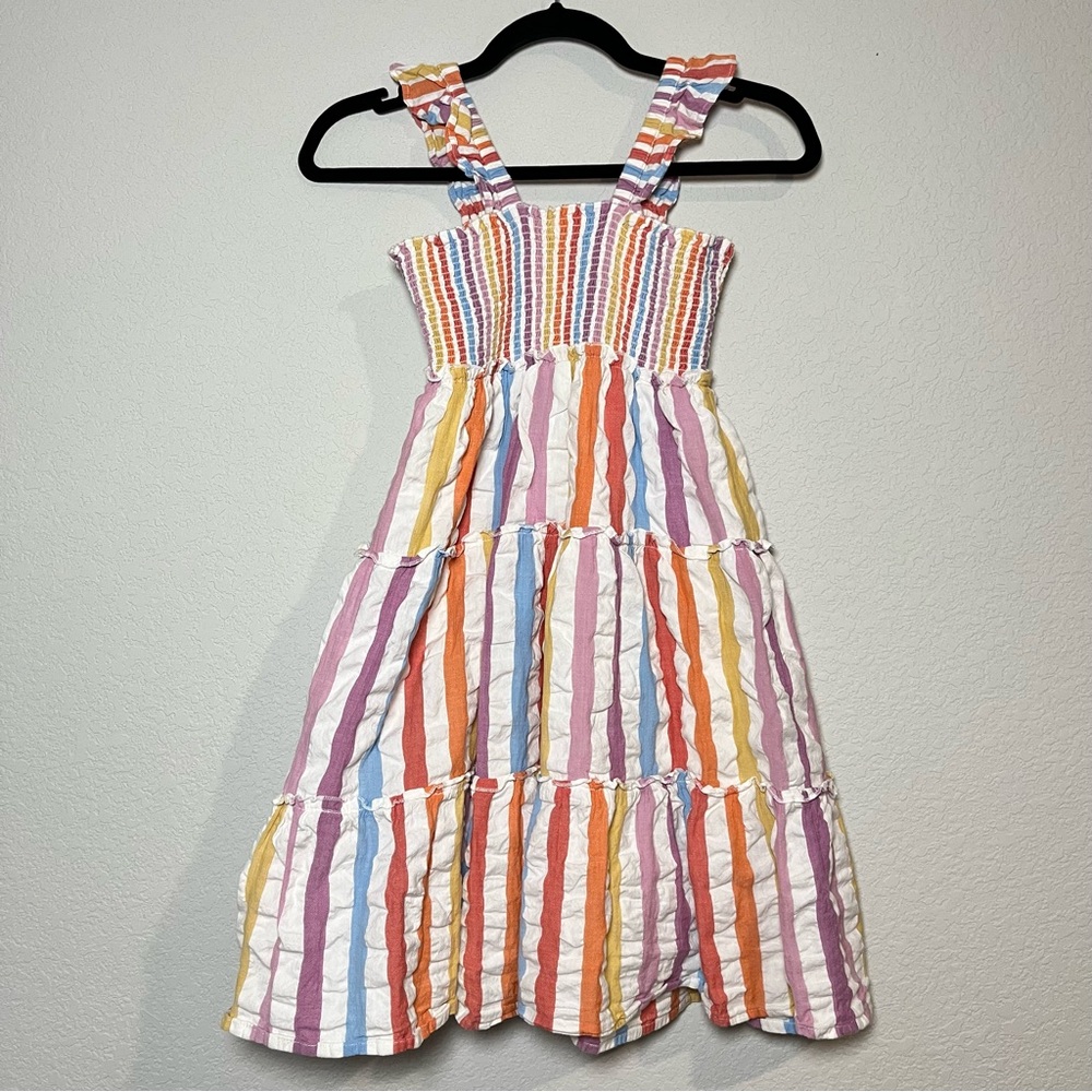 Roller Rabbit Striped Rainbow Ruffle Dress Girls Size 10Y - Picture 2 of 10